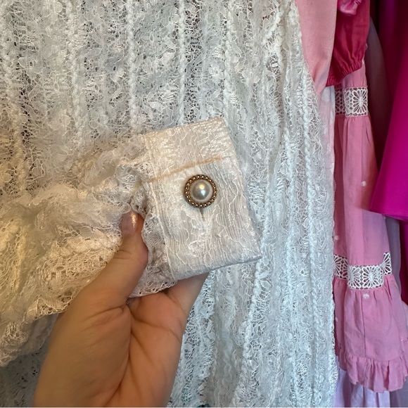 Sister Jane lace button up blouse size s - Picture 4 of 6